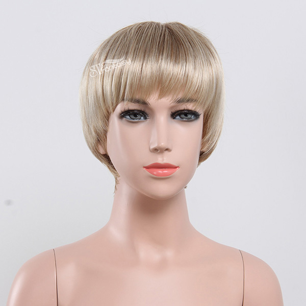 Blonde hair short wig for white children wholesale price