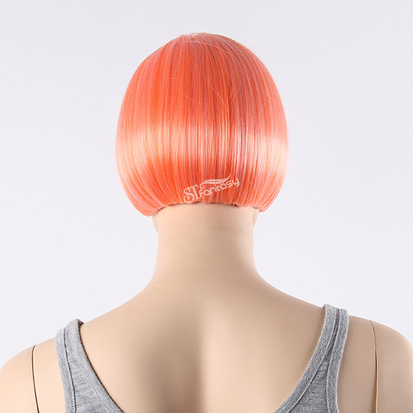 2017 new wig style wholesale 10" orange straight hair mannequin wig for female