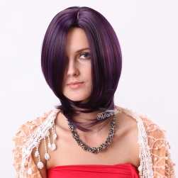 Purple colour mixture short bob wigs for women wholesale wigs in Canada