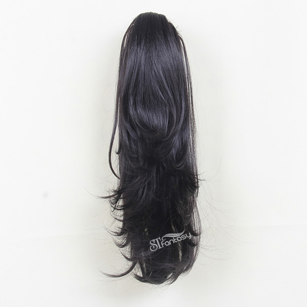 Guangzhou synthetic hair ponytails manufacturer wholesale 55cm long curly ponytail for girl