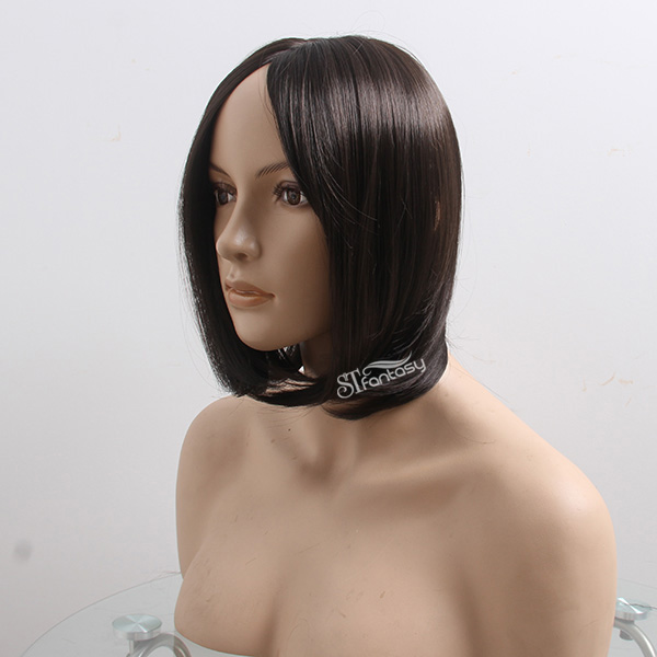 China synthetic hair toupee supplier wholesale straight black toupee for man or women