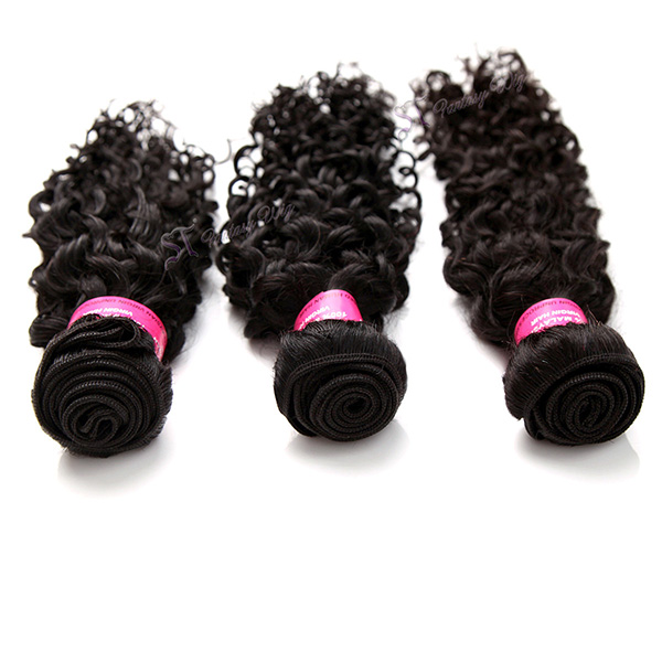 ST wholesale kinky curly black peruvian remy human hair weaving extension