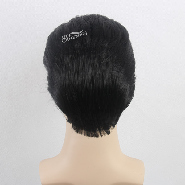 Cheap ebony short wigs for men cancer form china wig manufacturer