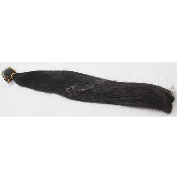 China tape hair manufactory wholesale black straight double drawn remy tape hair extensions