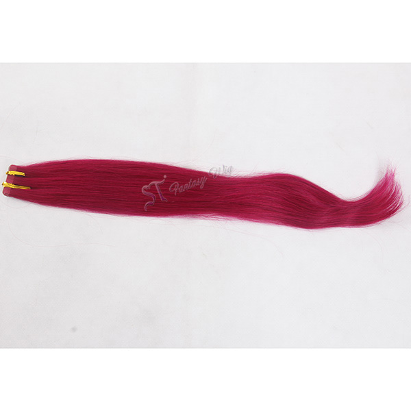 ST Top grade factory wholesale price rose red natural straight hair extension human hair tape