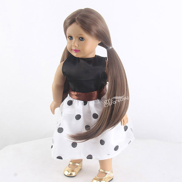 China doll wig supplier wholesale cute synthetic hair wig with double ponytail for american girl dolls