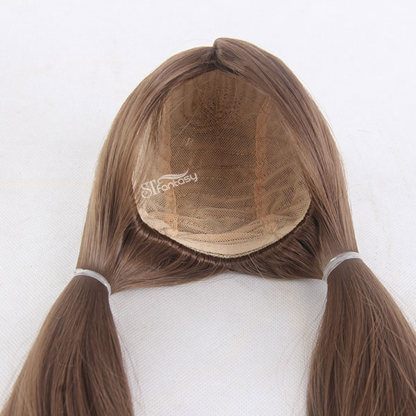 China doll wig supplier wholesale cute synthetic hair wig with double ponytail for american girl dolls