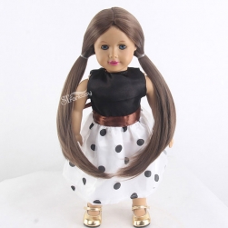 China doll wig supplier wholesale cute synthetic hair wig with double ponytail for american girl dolls