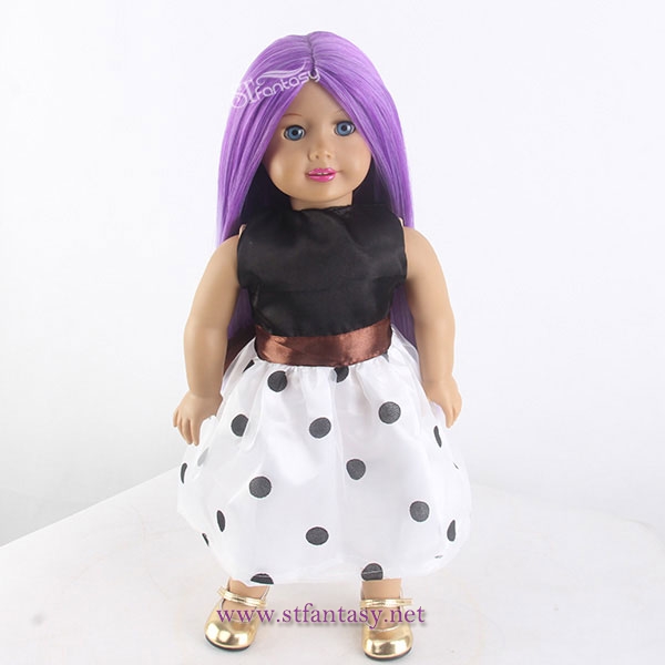 STfantasy Doll Wig for 18" AG OG Doll Journey Girls Gotz My Life Ombre Purple Long Straight Synthetic Hair Girls Gift GF-B2901