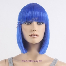 Lady gaga wig short blue japanese synthetic hair wig for party