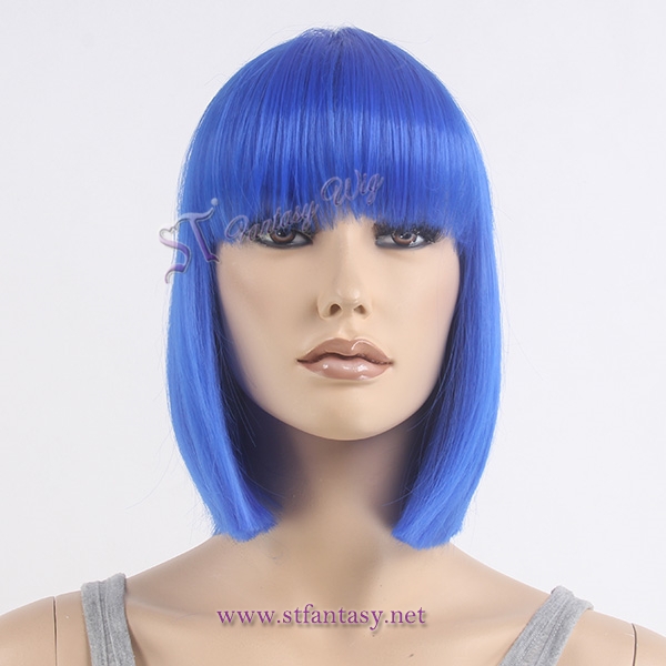 Lady gaga wig short blue japanese synthetic hair wig for party