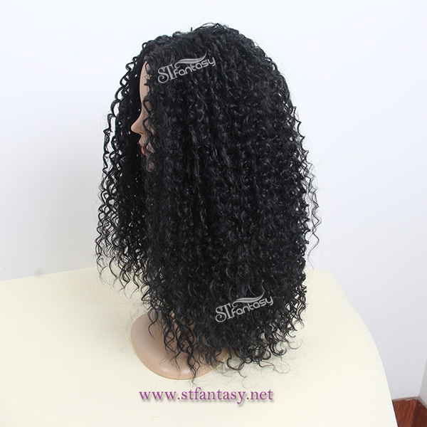 Guangzhou 2016 best selling synthetic hair kinky curly long afro wig for black women