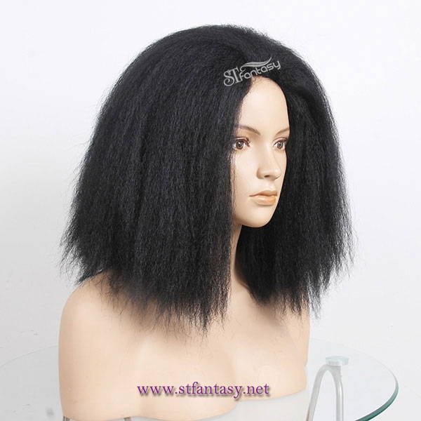 China wig wholesaler 2016 hot sale style fluffy synthetic wig for black women with shoulder length