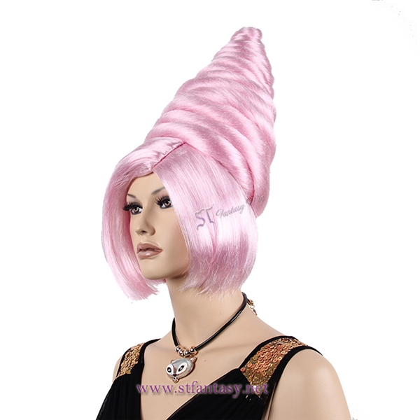 Brazil carnival crazy color wig pink beehive wig for party china synthetic wig factory wholesale