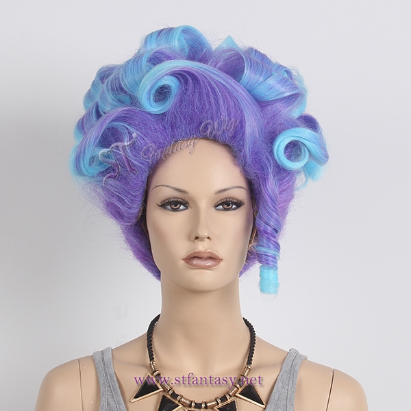 Wholesale wigs carnival party purple ombre synthetic wig spiral beehive wig