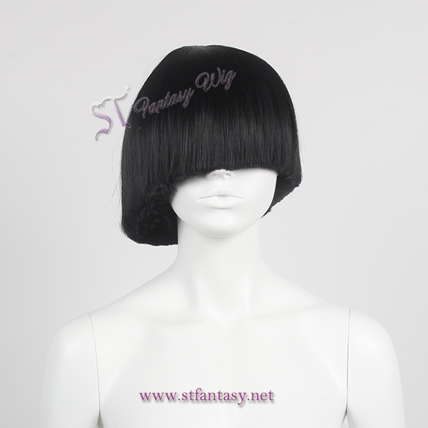 Latest Fashion 11” 1b Black Short Straight Synthetic Mannequin Wig For Fashion Show