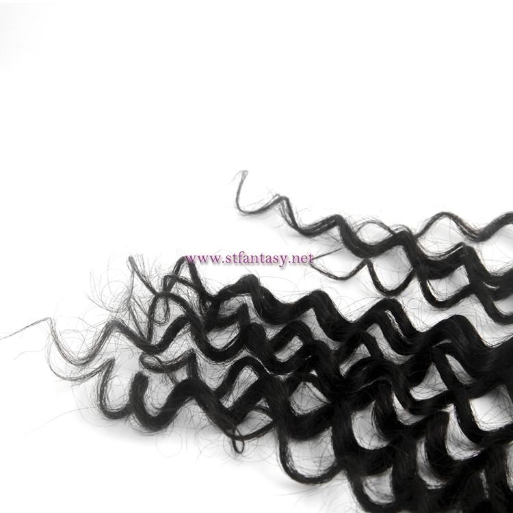 China factory direct wholesale invisible part kinky curly peruvian hair lace closure