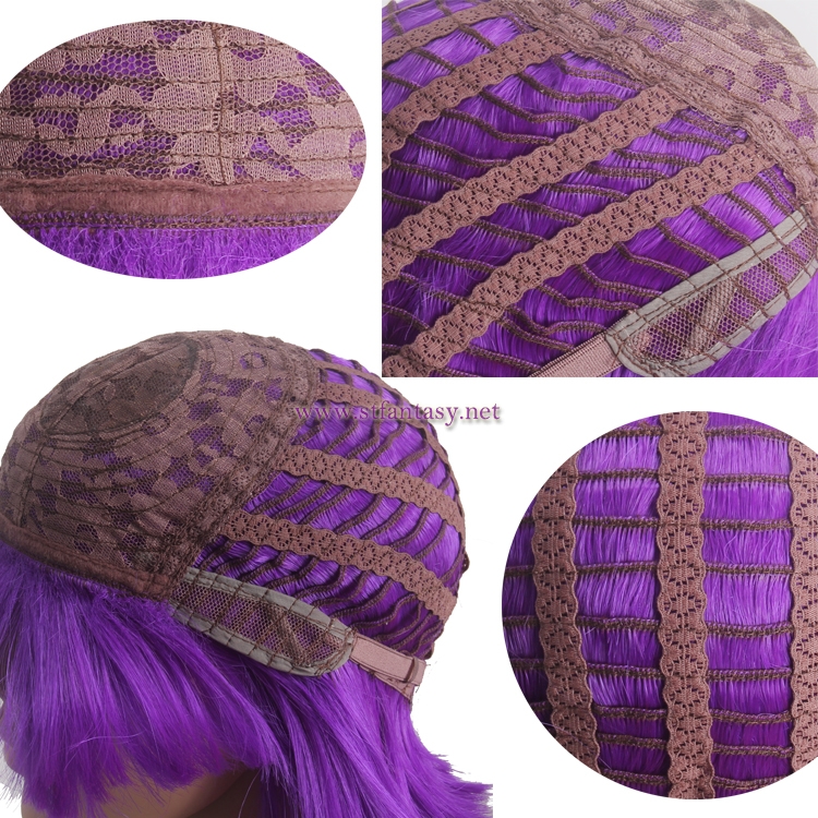 Low price $4.2 purple bob wig short party wig for women from china wig manufacturer