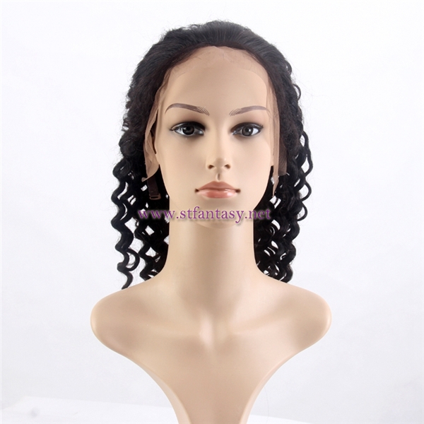 China hair wig vendor wholesale deep wave brazilian hair lace front wig with baby hair