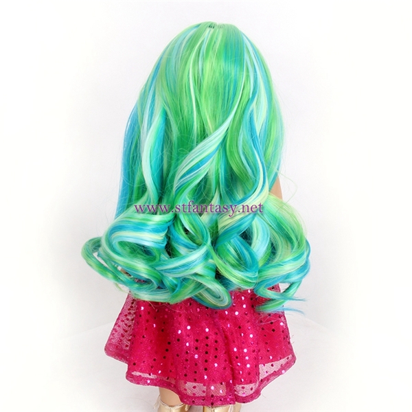 Cheap Doll Wig Water Wave Lovely Exclusive Style 15inch 160g High-End Synthetic American Girl Doll Wig Made In China