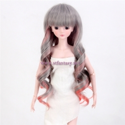 Synthetic Hair Costume Grey Blend Red Long Body Wave Japanese Bjd Sd Blythe American Girl Doll Wigs Wholesale Brisbane