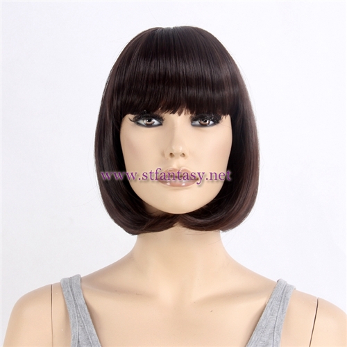 Soft Brown Impeccable Short Bob Women Wig In China Guangzhou