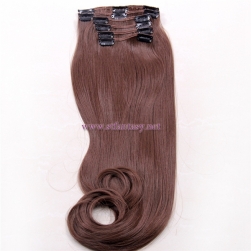 Wholesale Vendors For Hair Natural Straight Brown Synthetic Hair Extensions With Clips