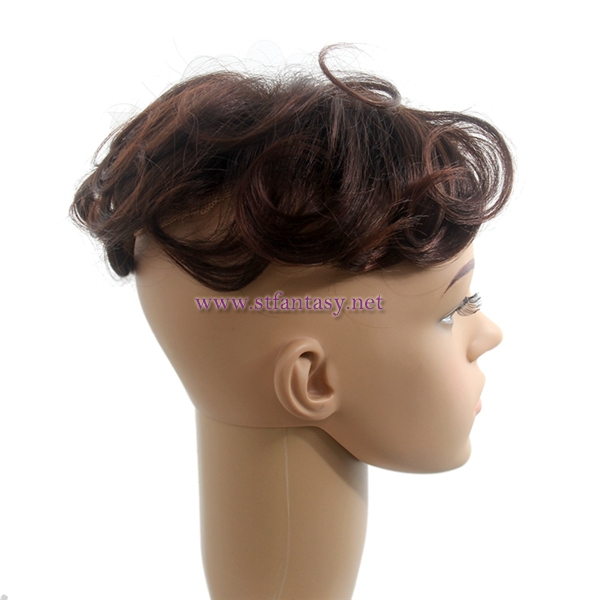 Fantasy wig wholesale women synthetic water wave hair toupee with brown color