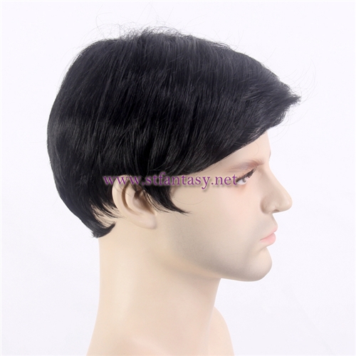 Best Wig Manufacturers In China Natural Black Flame Resistant Synthetic Hair Short Wigs For Men