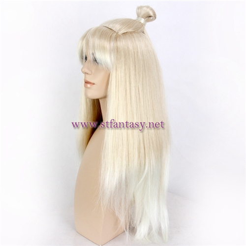 Chinese Wig Exporters Blonde Women Synthetic Hair Long Wigs With Bun