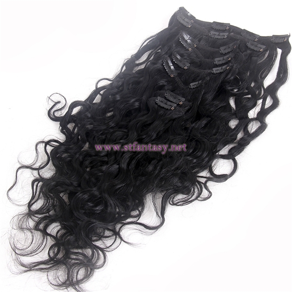 China Human Hair Manufacturers 7 Pieces Clip In Hair Extensions High Quality 16inch Long Curly Human Hair