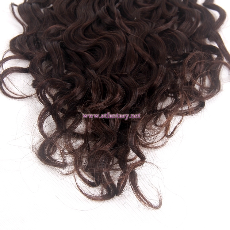 100% Brazilian Human Hair Wholesale Natural Brown 7 Sets Hair Pieces Curly Clip In Hair Extension