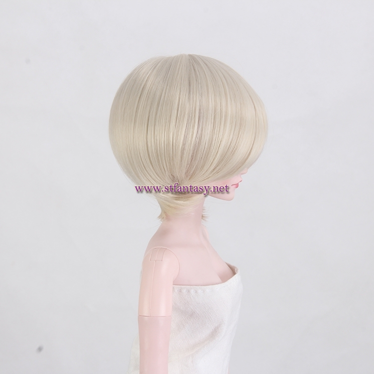 China Wig Manufacturers Wholesale Straight Short Blonde Wig For BJD Or 18inch American Girl Dolls