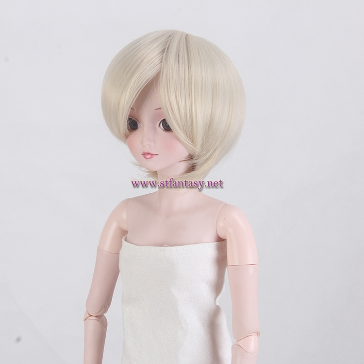 China Wig Manufacturers Wholesale Straight Short Blonde Wig For BJD Or 18inch American Girl Dolls