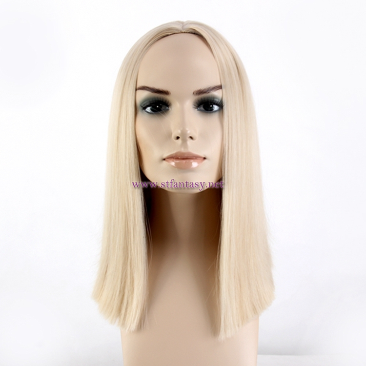 Cheap Wigs Wholesale Medium Length Straight Hair Blonde Synthetic Wig For Women