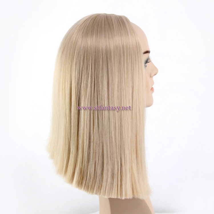 Cheap Wigs Wholesale Medium Length Straight Hair Blonde Synthetic Wig For Women