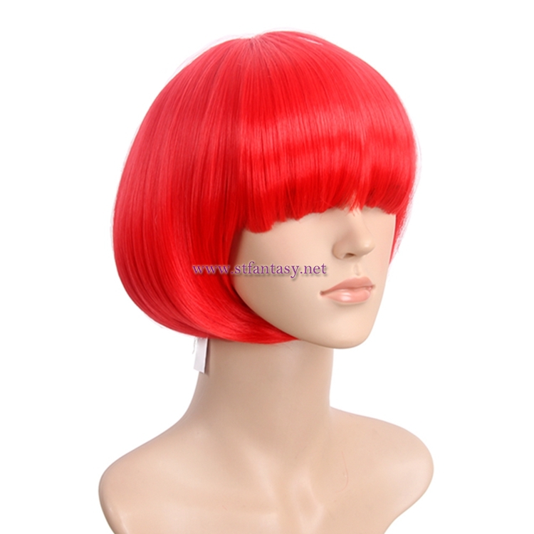 New Fashion Lolita Mushroom Wig Red Synthetic Hair Short Wig For Party