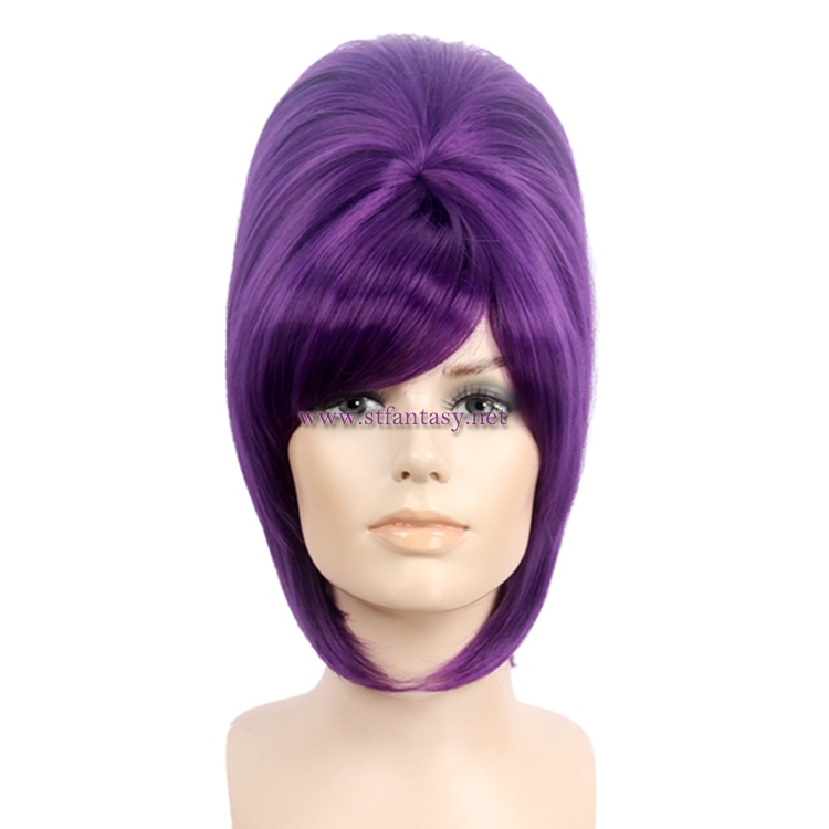 Party Wigs Wholesale High Hat Charming Purple Synthetic Hair Wig For Women