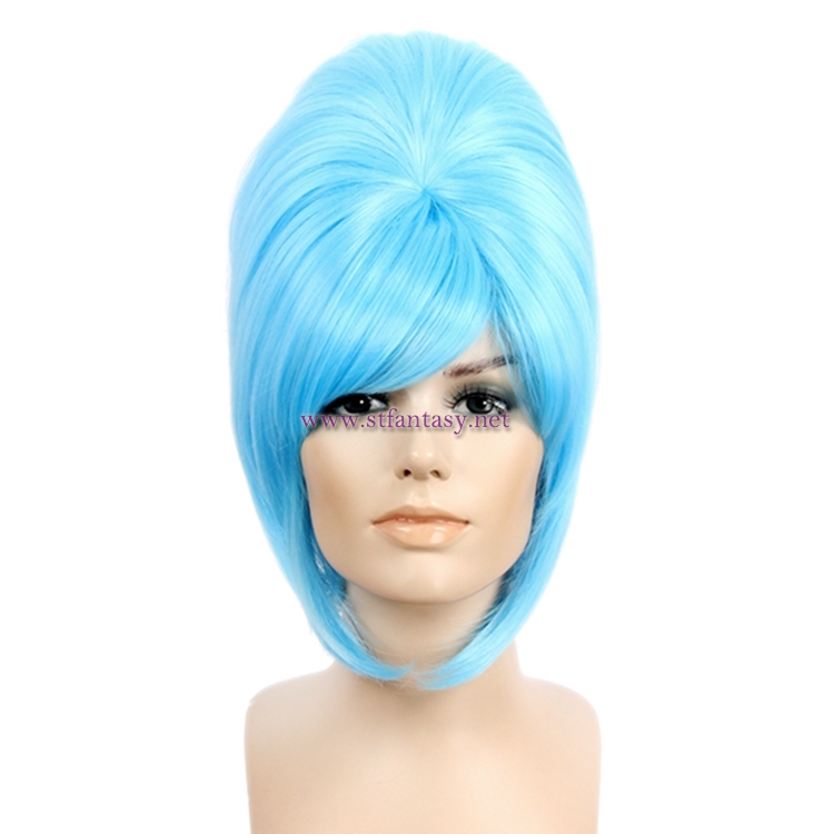 Cheap Wigs Wholesale Blue Synthetic Hair Beehive Wig For Party