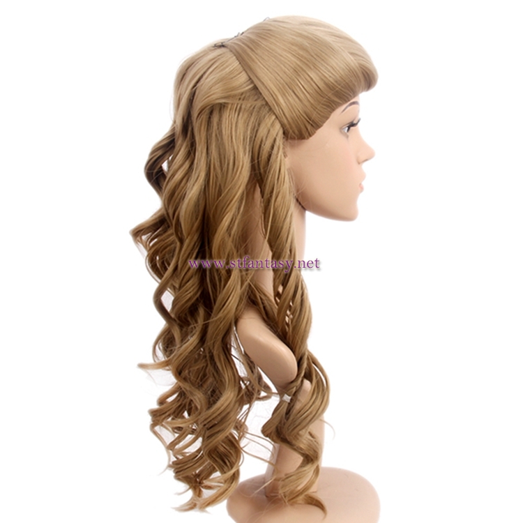 Wonder Woman Cosplay Wig For Halloween Long Golden Braided Wig For Party