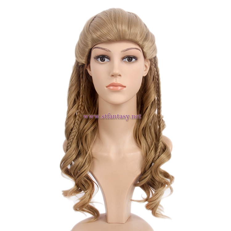 Wonder Woman Cosplay Wig For Halloween Long Golden Braided Wig For Party