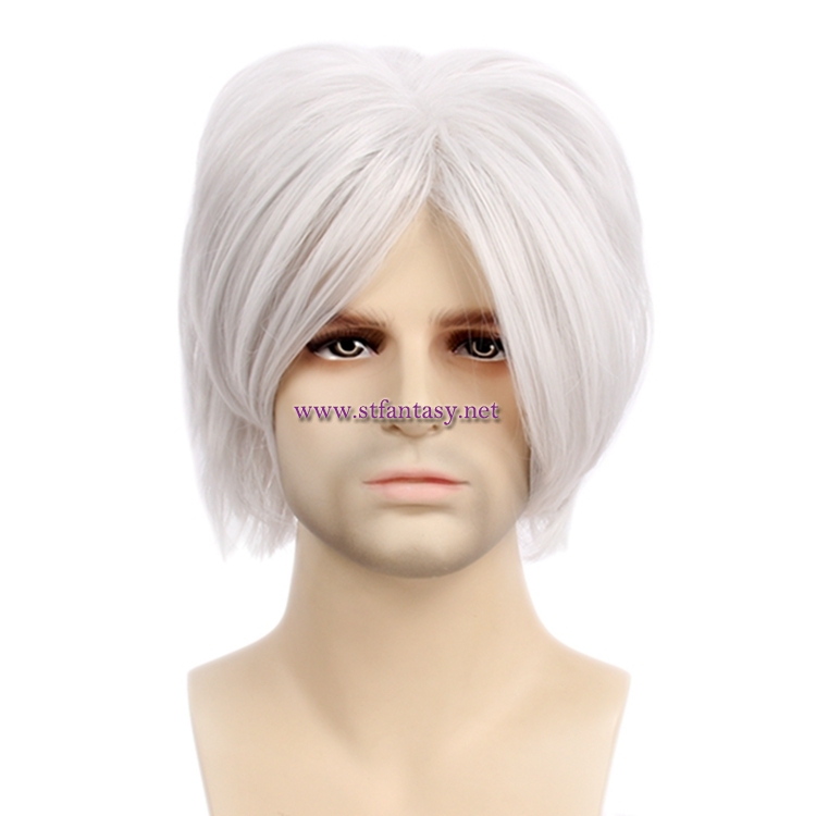 Gintama Cosplay Wig Mens Short Silver Gray Wig For Party