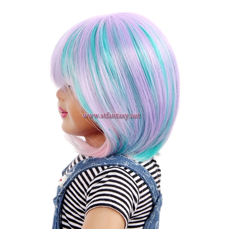 Wholesale Lolita Wig Short Straight Colorful Synthetic Hair 18 Inch Doll Wigs For Sale