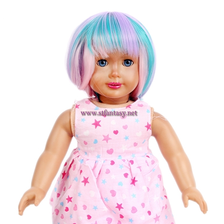 Wholesale Lolita Wig Short Straight Colorful Synthetic Hair 18 Inch Doll Wigs For Sale