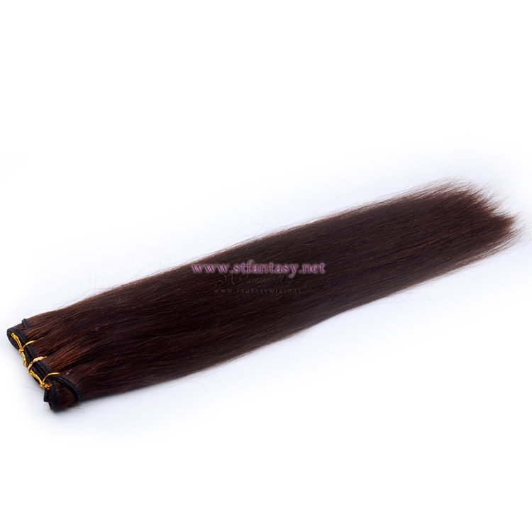 China Human Hair Weft Factory Natural Brown Long Straight Hair Extensions