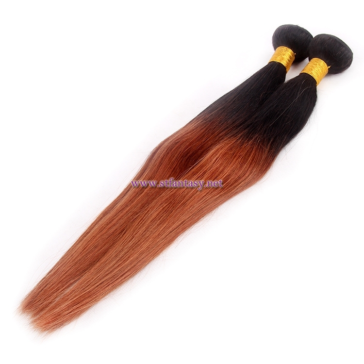 Wholesale Two Tone Color Indian Hair 16inch Straight Human Hair Weave From China