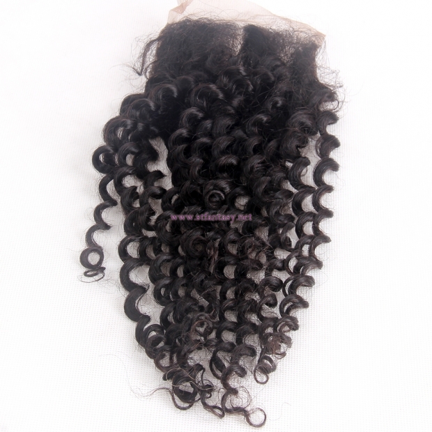 Guangzhou Human Hair Wholesale 4x4 Deep Wave Natural Color Lace Closure Hair Toupee