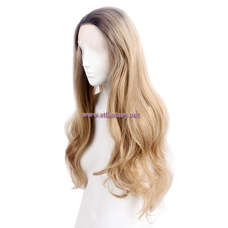 Premium Quality Synthetic Lace Front Wigs Long Curly Blonde Wig For Women