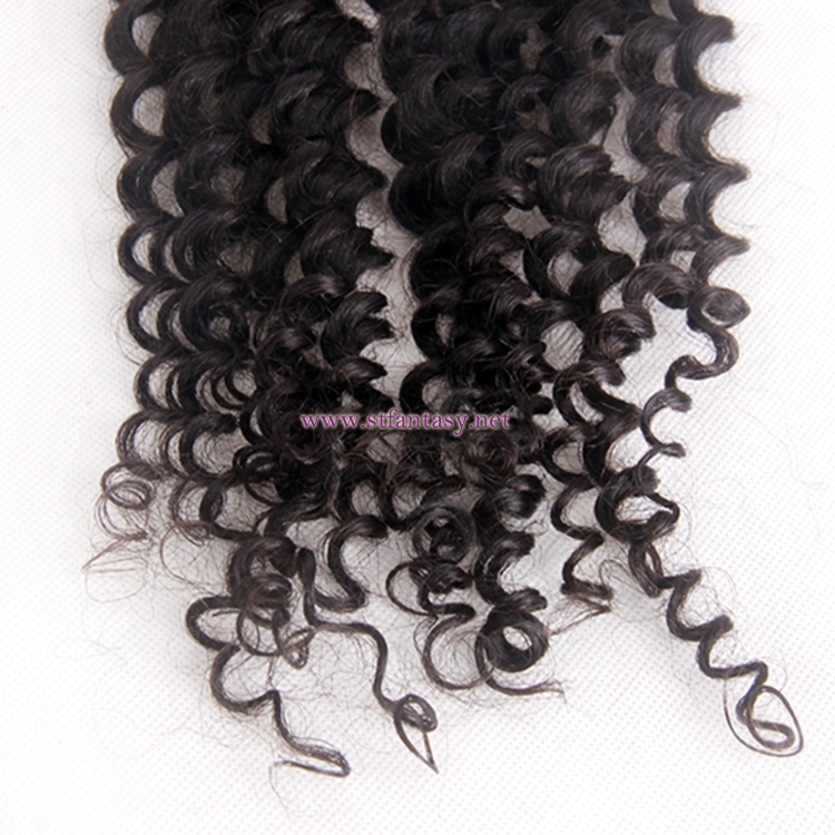 China Curly Hair Extensions Wholesale 4x4 18 Inch Deep Wave Natural Color Lace Closure Hair Toupee