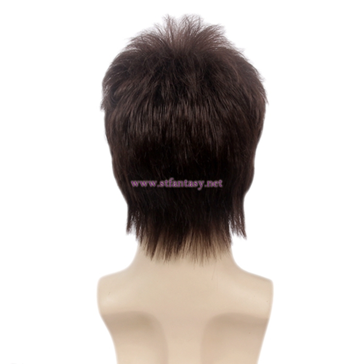 Synthetic Hair Wig Factory Wholesale Short Straight Brown Wigs For Men